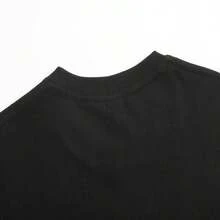 Playera Retro con Estampado de Patines de Ruedas de Algodón Negro Cómoda - Negro - Ver 3