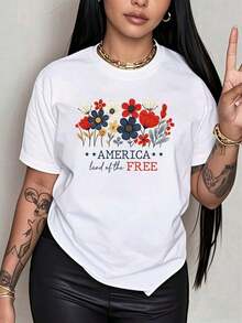 100% cotton Camiseta Comfort S America, Camiseta del 4 de Julio de EE.UU., Camiseta Patriótica de la Tierra de los Libres, Camiseta America Est 1776 - Blanco 7 - Ver 6