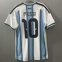 2026 USA, Canada & Mexico World Cup – Argentina #10 M Essi Fan Edition: Lightweight, Moisture-Wicking Short-Sleeve Jersey - 藍白色 - 查看 1