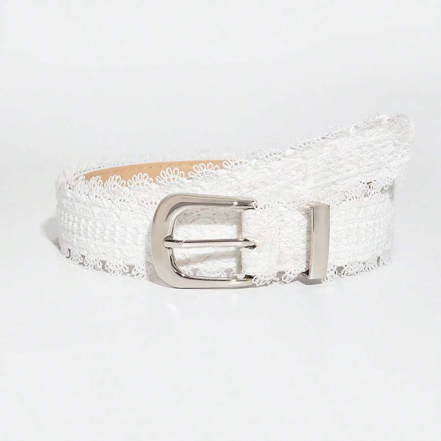 1 pièce Ceinture décorative en dentelle de jean polyvalente pour femmes, convient pour le travail et la plage d'été