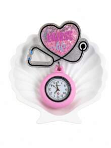 Nurse Clock, Minute Hand Clock, Nursing Student, Beautiful And Durable, Battery Included, Quality. - Baby Pink - View 3
