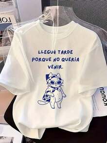 Camiseta de mujer 2026 Nueva Llegada Primavera Casual Viaje Diseño Exclusivo Manga Corta Cuello Redondo Camiseta Blanca Estilo Verano Cómoda y ligera - Blanco - Ver 7