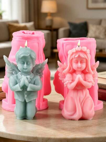 1pc Angel Wings Shaped Candle Silicone Mold, Unisex Design