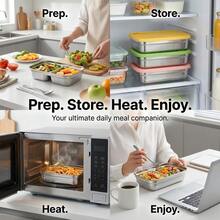 304 Stainless Steel Food Container, Stackable Refrigerator Sealed Fresh-Keeping Box, Fruit And Vegetable Meat Storage Box With Lid, Large Capacity Food Preservation Box, Suitable For Kitchen Food Storage And Organization - Multicolor - View 8