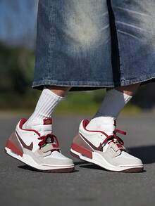 Nike Jordan Legacy 312 男款籃球鞋 時尚百搭舒適貼合防滑耐磨低筒復古米紅色 IQ9783-121 - 米紅色 - 查看 1