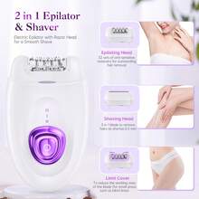 Máy triệt lông 2 trong 1 dành cho nữ với đèn LED và sạc USB, máy cạo điện dùng cho chân, nách, vùng bikini và toàn thân, dung lượng pin 600mAh. - Xem 8