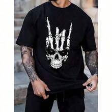 Casual Printed Short Sleeve Fashion - Black - View 3