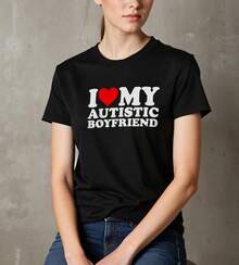 Playera de mujer 100% algodón manga corta para diario frase amor casual verano - Negro - Ver 1