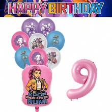 Globos decorativos con números para fiesta de cumpleaños de niña, fiesta de bautizo de bebé, suministros, regalos y juguetes - Juego de globos - Ver 12