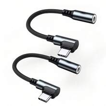 1/2 个 USB-C 转 3.5mm 耳机插孔适配器 - HiFi 音频转换器，Type-C 转 Aux 母口适配器，兼容 17/16/15 Pro Max、S25/S24/S23、Pro、Pixel 等。 - 白色 - 查看 9