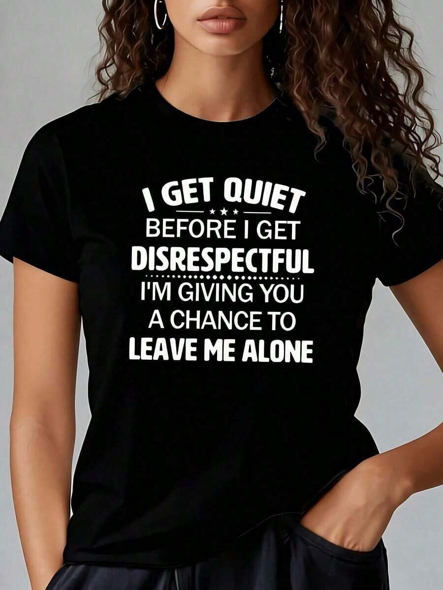 Declaración audaz mexicana básica: 'Me quedo en silencio antes de ser irrespetuoso' - Diseño atrevido y sin remordimientos. 1 Camiseta de talla grande para mujer, divertida, con estampado gráfico de gran tamaño, de manga corta, novedosa, 100% poliéster, informal, con cuello redondo. Nuevo lanzamiento. - Negro - Ver 1