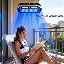 Sunbathing Lamp With Tripod, 395 Wavelength, USB Easy To Install, Suitable For The Whole Body, Suitable For Both Men And Women As Holiday Gifts, Giving Eye Masks. - Black - View 1