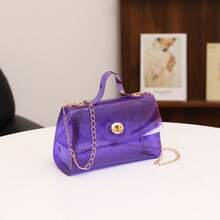 Summer New Candy Color Handbag, Chain Transparent Shoulder Crossbody Square Bag - Purple - View 3
