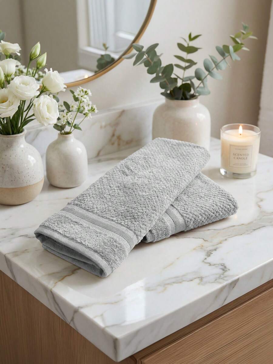 Home Elephant Set Of 2 Towels, Various Colors, Super Absorbent - Grey - View 1