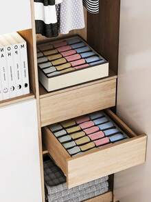 Juego de 6 cajas organizadoras para cajones y 24 cajas plegables para armario, ideales para guardar ropa interior, calcetines, sujetadores, pañuelos, corbatas y cinturones (30 * 34 * 10 cm) - Multicolor - Ver 1