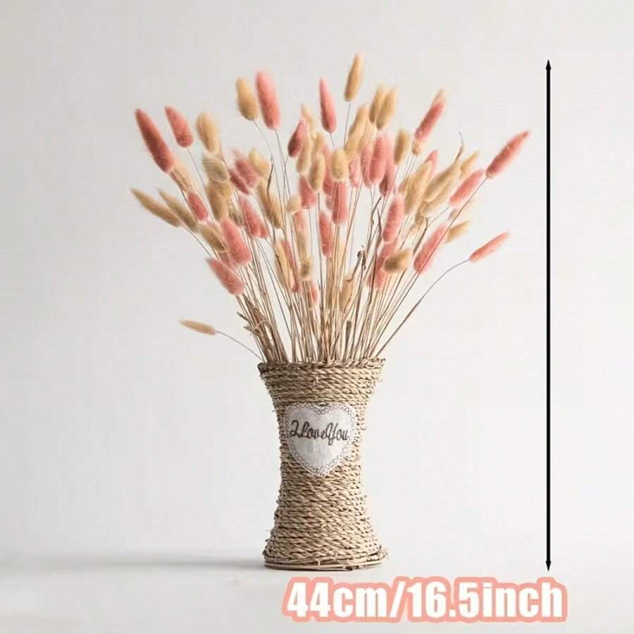 60支 16.5英吋人造兔尾草,家居裝飾人造兔尾草花莖,適用於波希米亞風花卉裝飾、DIY手工、居家廚房與婚禮裝飾、聖誕裝飾、感恩節裝飾、DIY花環裝飾 - 粉紅棕色 - 查看 1