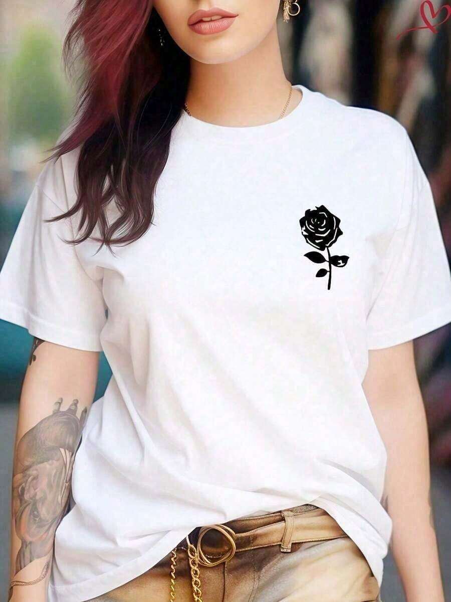 1 pieza de camiseta de algodón para mujer, cuello redondo, manga corta básica, tela suave y transpirable, camiseta versátil para entrenamientos diarios y uso en todas las estaciones, 180g 100% algodón. - Blanco2 - Ver 1