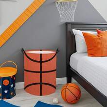 1 pièce Panier à linge pliable avec imprimé papillon de couleur macaron et poignée, bac de rangement pour le salon et la chambre, pour organiser les vêtements et les articles divers - Orange - Voir 5