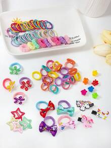 906pcs Multi-Color Cute Unicorn Hair Clips & Mixed Color Elastic Hair Bands, Princess Style Hair Accessories, Children's Gift, Suitable For Party And Daily Use - Multicolor - View 5
