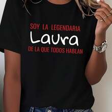 Camiseta Mujer Cuello Redondo Manga Corta Candy Candy Anime Retro Casual - Negro - Ver 1