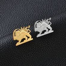 1枚狮子胸针，不锈钢材质，男女通用，婚礼派对礼物，胸针饰品 - 彩色 - 查看 4