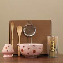 1/6pcs Japanese Matcha Tea Set, 530ml Capacity, Cute Bow Matcha Bowl And Matcha Whisk Set, Song Dynasty Tea Ceremony Tools Set, Suitable For Making Matcha Latte, Gift For Matcha Lovers - Multicolor - View 10