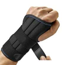 Wrist Support To Relieve Carpal Tunnel Syndrome - Adjustable Night Support Device With 3 Support Rods, Suitable For Left And Right Hands (Unisex) - Black + Blue - View 5