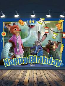 Phông nền Zootopia & Chúc mừng sinh nhật, với hình ảnh Judy Hopps, Nick Wilde, Joy, Sadness và tất cả các cảm xúc, chất liệu polyester, dùng để trang trí tiệc. Nâng tầm bữa tiệc của bạn với phông nền sinh nhật kết hợp sống động này, mang đến hai vũ trụ Disney được yêu thích cho một bữa tiệc thực sự kỳ diệu. Có thể dùng làm phông nền bàn tráng miệng hoặc thậm chí là phông nền phát trực tuyến. - Lý lịch - Xem 11