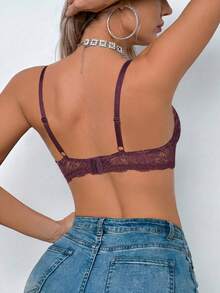 Women's Lace Padded Push-Up Bra - Comfortable Support And Lift - Redwood - View 11