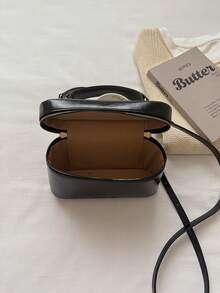New Minimalist Hand-Held Box Bag, Shoulder & Crossbody Bag - Black - View 5