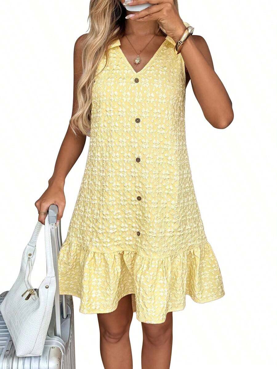 Women Maxi Dresses - Yellow - View 1