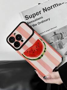 1 chiếc ốp lưng điện thoại thời trang mùa hè họa tiết dưa hấu sọc, tương thích với Samsung S25, S24, S23, S22, A73, A13 / 11, 12, 12 Pro Max, 13, 14 Pro Max, 15, 16/16 Pro, 17/17 Pro và các dòng máy khác. - Nhiều màu - Xem 3