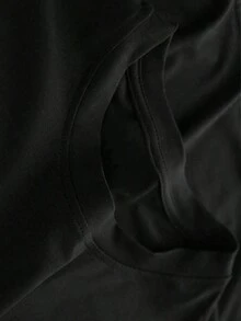 Camiseta casual de  con hombros caídos, estampado floral encantador y el eslogan 'Live in the Moment', manga corta, cuello redondo, top de punto para conjuntos de primavera, tela de elasticidad media, longitud regular. - Negro - Ver 5