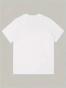 Camiseta Extra Grande para Mujer con Estampado de Dibujos Animados, Transpirable, Manga Corta, Cuello Redondo, Top Casual para Primavera y Verano, 100% - Blanco - Ver 3