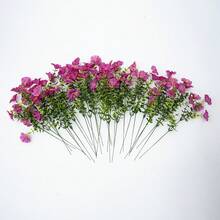 36束人造矮生三角梅，节日装饰，户外耐候仿真植物 - 鲜艳的紫色、粉色、白色、绿色，高品质塑料悬挂装饰，阳台、露台、婚礼和活动布置、感恩节装饰，耐用人造花（不含花盆） - 玫紅色 - 查看 8