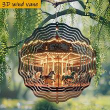 1 chiếc chong chóng xoay sang trọng tỏa sáng trong đêm, kích thước 25,5cm/10in*25,5cm/10in, có móc xoay, chong chóng gió tự chế 360° sáng tạo, thích hợp làm quà tặng Giáng sinh, Halloween và các ngày lễ khác. - Vòng quay ngựa gỗ - Xem 4