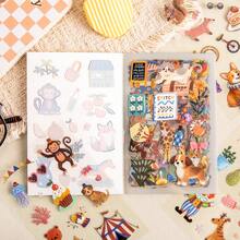 4pcs Kawaii Cartoon Sticker Set, Adorable Dessert & Pet Stickers, For Scrapbooking Decoration, Aesthetic Stationery For Magazine Lovers And Scrapbookers - TMSZ - View 6