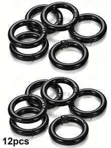 12/18/24 pièces Boucles de ressort rondes, Porte-clés DIY, Boucle de chaîne en forme de O, Matériau en alliage de zinc premium, Accessoires d'artisanat en métal durable à dégagement rapide, Convient pour les breloques de sac, les boucles d'escalade en extérieur, les porte-clés, les portefeuilles et les fermoirs multifonctionnels, Facile à ouvrir et à fermer, et anti-perte, Surface lisse - Multicolore - Voir 26
