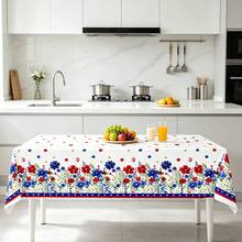 1 chiếc khăn trải bàn nhựa in hình cờ Mỹ cho tiệc ngày Quốc khánh 4 tháng 7, khăn trải bàn hình chữ nhật kỷ niệm 250 năm ngày Độc lập, khăn trải bàn cho bữa tối ngày lễ Quốc khánh, Ngày Cựu chiến binh, khăn trải bàn cho buổi dã ngoại hoặc sự kiện nhà bếp ngày 4 tháng 7. - Nhiều màu - Xem 5