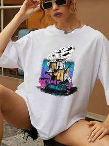 Sailboat Sailing At Sunset With Clouds Forming Birds Symbolizing Freedom And Dreams That Soar Across The Horizon. Soft And Comfortable Women's T-Shirt For Everyday Wear. - 白色 - 查看 6