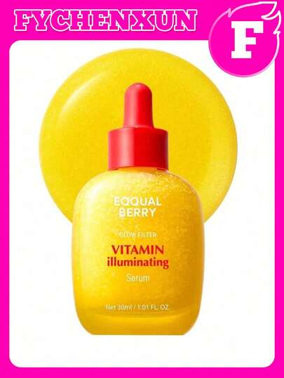 Suero vitamínico iluminador EQQUALBERRY - Suero iluminador con vitamina C y niacinamida | Fortalece la barrera cutánea | Contiene ceramida y ácido hialurónico, hidratante y humectante, producto para el cuidado facial, 1.01 Fl Oz/30ml, cosmética coreana, regalo del Día de San Valentín