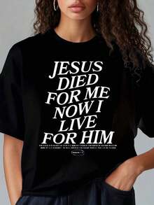 [Flash ] 1 Piece Of Casual Fashion For Men And Women. Loose Fit. With Prayer And Faith Designs. Made Of Pure Cotton. Suitable For Everyday Wear Or For Activities At Church/Choir/Evangelism/Summer Camp/Good Friday/Easter/Pentecost. Made In The USA. Easy To Match With Other Items, Ideal For Everyday Wear, Street Style, Vacation And Weekend Outfits. Cute T-Shirts For Women - 風格 - 查看 7