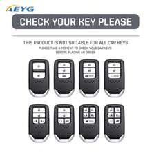 Carbon Fiber Style ABS Car Key Case Cover For CRV CR-V Fit Civic Accord HR-V HRV City Odyssey XR-V Protected Keyless Fob Shell Accessories - Model a - View 6
