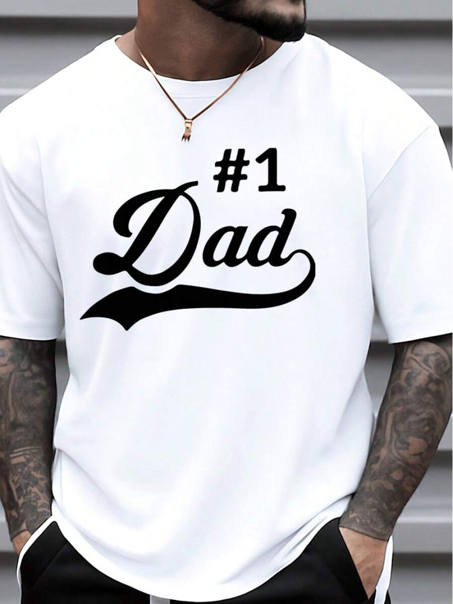 Loose Fit Short Sleeve T-Shirt With "Best !" Print In Black Cursive Text - Exquisite Design, Summer Essential, Easy To Match, Show Your Style With Pride. - White - View 1
