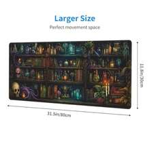 Library Mysterious Mouse Pad XL - Alfombrilla de mouse antideslizante con base de goma antideslizante para computadora portátil y juegos de computadora de 31.5 x 12 pulgadas - Biblioteca misteriosa - Ver 3