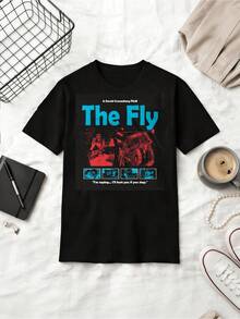 The Fly 1986 Body Horror T-Shirt, Jeff Goldblum Cult Classic Movie Tee - Black - View 1