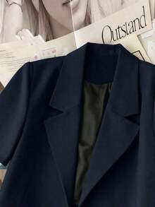 Chaqueta corta casual y de oficina para mujer - Azul marino - Ver 3