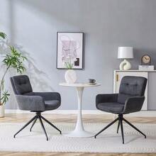 [Set Of 2] European Swivel Chair In A Lightweight Luxury Design, 360° Sound-Swivel, Set Of 2 For Dining Rooms / Relaxation Areas. - 深灰色 - 查看 5
