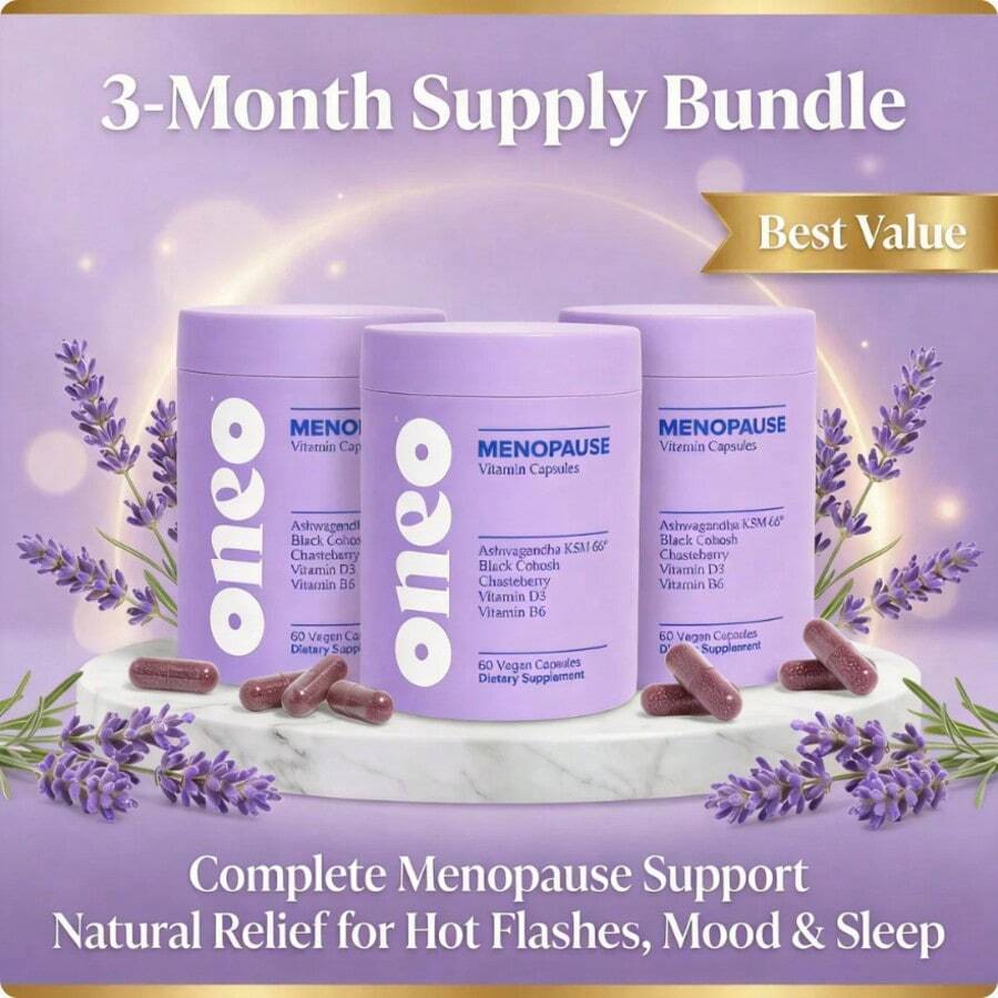 Menopause Comfort Complex – Black Cohosh & Ashwagandha – Helps With Night Sweats, Hot Flashes & Mood Swings – 30 Day Supply – 3-Pack = Super Save - Bộ 3 cái - Xem 1