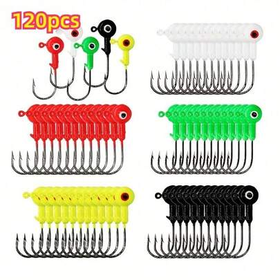 Bộ 60 mồi câu cá hai mắt có đầu bi dùng cho nước ngọt và nước mặn.